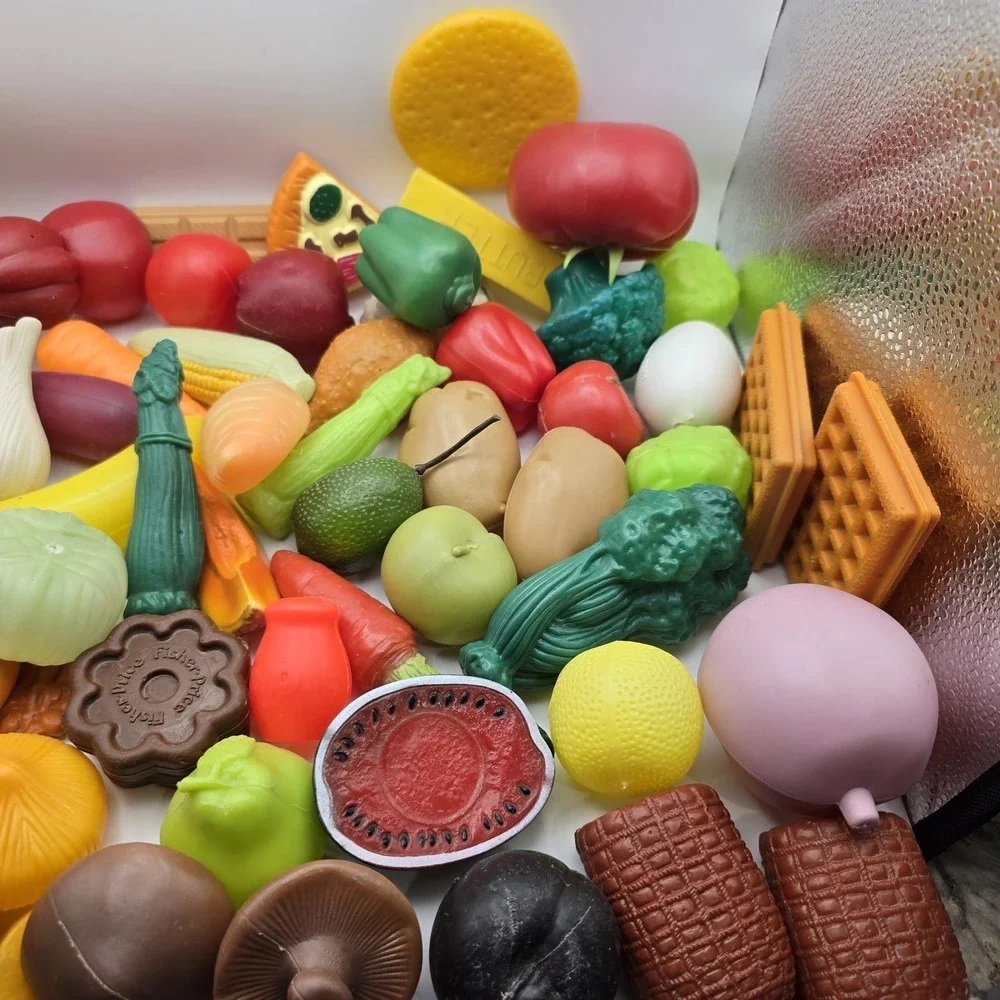 Vintage Plastic‎ Food Items Lot Of 67 Fruit, Veggies Ect
